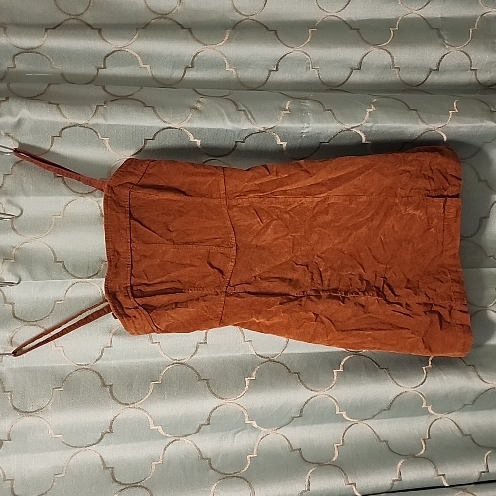 Hollister Brown Corduroy Spaghetti Strap Mini Dress